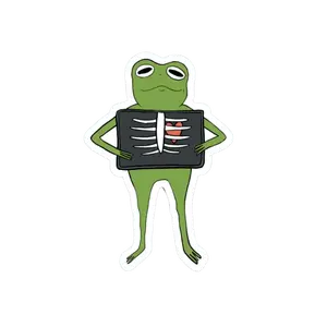 X RAY HEART FROG STICKER