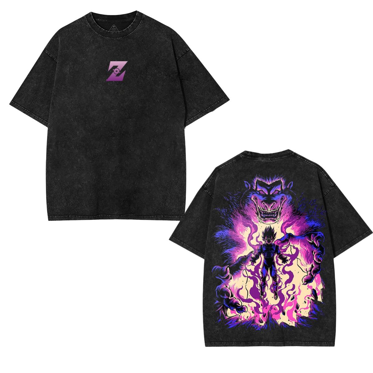 DB Broly Retro Edition Vintage Unisex crewneck Oversize Anime Manga Acid Washed Cotton T-shirt casual apparel, graphic tee,anime merch fan, outfits men,boys merch