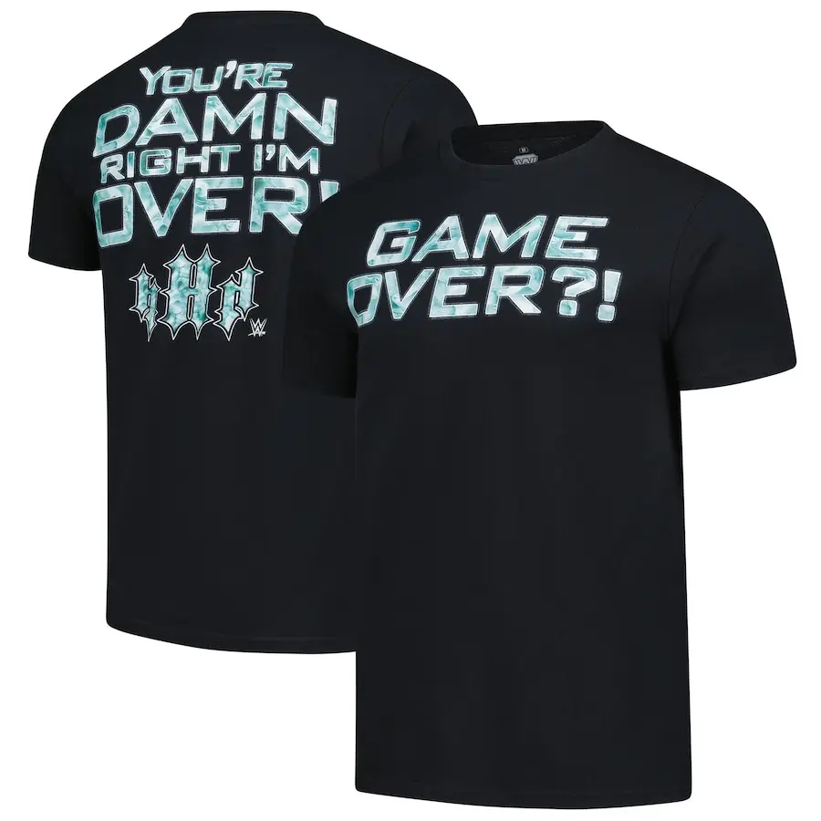 Women's Basic Soft Short-Sleeve Graphic Tee, Ripple Junction Black Triple H Game Over T-Shirt