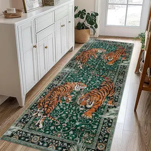 Tiger Pattern Floor Mat, Non-slip Washable Floor Carpet, Decorative Area Rug, Animal Printed Rug for Home Decor Living Room Bedroom Hotel