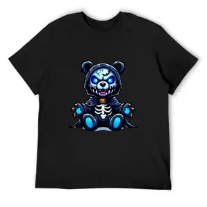 Scare Teddy Bears Print T-shirt Scary Funny Shirts Short Sleeve Graphic Tee Tops for Men