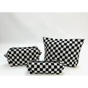 Checkered Cosmetic Bags