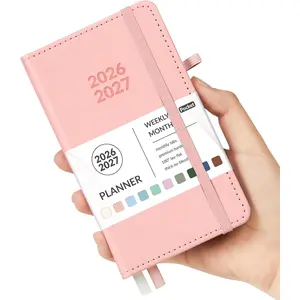 2026-2027 Pocket Planner, Weekly Monthly Planners for Purse 3.5" x 6", July 2026-June 2027 Cute Small Daily Academic Calendar, Elastic Band Hardcover Agenda for Women Teacher
