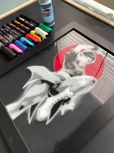 Glass Painting Chun Li Stencil Art Painting