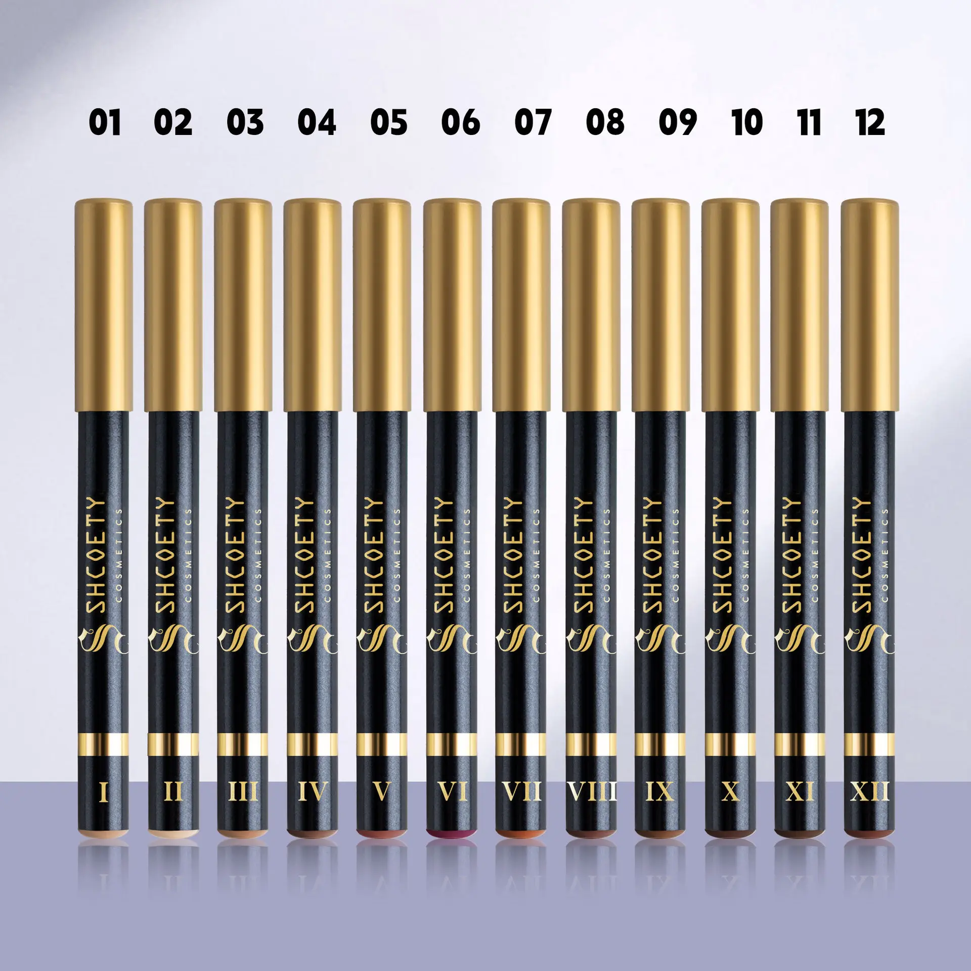 12-Piece Multi-Purpose Eye Makeup Kit for Beginners - Shimmer Matte Eyeshadow Stick, Eyeliner Pencil, Under-Eye Brightener, Watery Liner Pen, Smooth Pigmented Waterproof Crayon, Lipliner