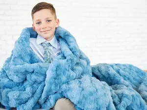 Ultra Sorbet Faded Denim Blanket - Soft Blue Fabric, Ideal for Cuddling, Soft and Cozy Design