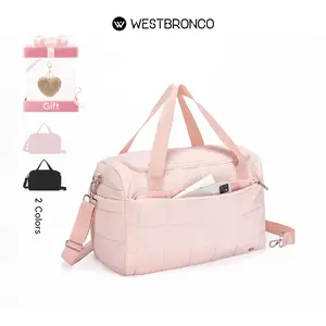 WESTBRONCO 2026 New In Chic Puffer 25L Travel Bag Duffle Bag with Wet Pocket Women Carry All Weekender Bag Waterproof Bag Gym Durable FASHION Bag for Winter Lightweight   Traveling Garment Hospital Bag Mom Gift for her