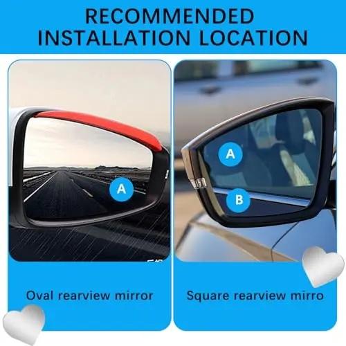 Joytutus 2 Pack Heart-Shaped Blind Spot Mirror for Cars Wide Angle Side View Mirror Universal Fit Frameless Design 360-Degree View Modern Aesthetic