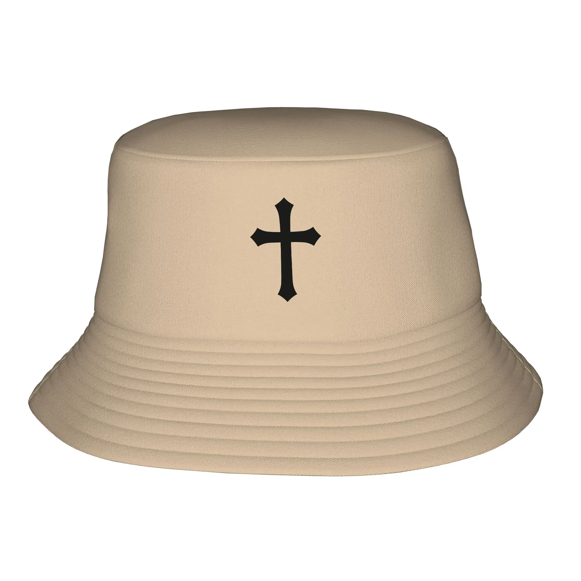 Unisex Cross Graphic Bucket Hat – Foldable Lightweight Double-Layer Sun Hat, Packable Casual Fisherman Cap for Travel, Beach & Outdoor Wear