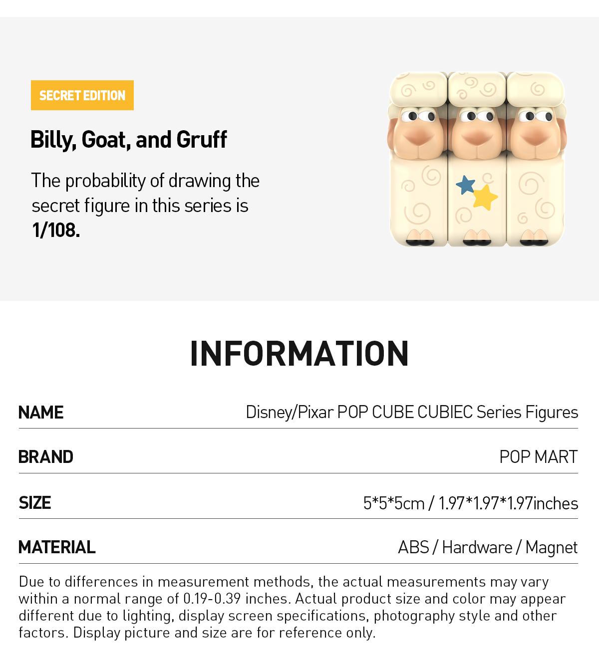 [POP NOW] POP MART Disney/Pixar POP CUBE CUBIEC Series Figures Blind Box，Whole Set LABUBU Fun Toy