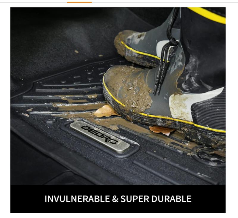 YITAMOTOR Floor Mats for 2019-2024 Dodge Ram 1500 Crew Cab New Body (NOT for Classic Models) with Original Storage, All-Weather TPE Custom Fit Floor Liner for Dodge Ram 1500, Full Set Car Mats Installation Precise Truck Accessories