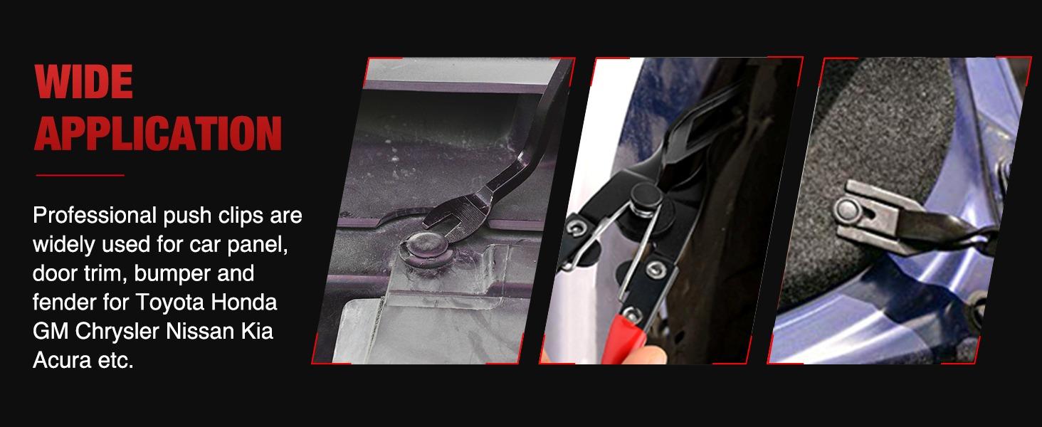 Nilight 3PCS Clip Pliers Set & Fastener Remover Auto Trim Removal Tool Kit Auto Upholstery Combo Repair Kit with Storage Bag for Car Panel Dashboard