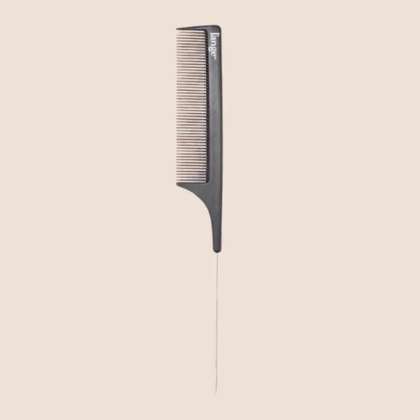 L'ANGE HAIR Heat-Safe Carbon Fiber Pin Tail Dual-End Salon Styling Brush - Hair Tool & Accessory for At-Home Use, Adult Hairline Edge Grooming, Precise Parting & Smoothing Finish