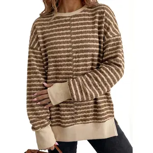 Dokotoo Women's Crewneck Cute Sweaters 2026 Striped Colorblock Fall Winter Knitted Pullover Tops Pullover sweatshirt Casual