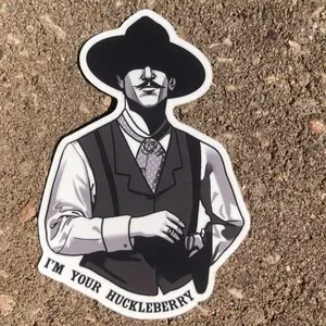 “I’m Your Huckleberry” Western Gunslinger Quote Sticker – Cowboy Vinyl Decal