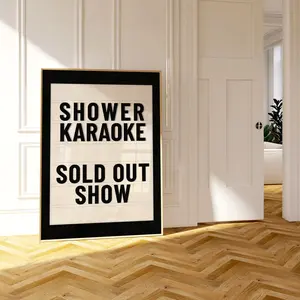 Sing in the Shower, College Dorm Art, Shower Karaoke Wall Art, Y2k Aesthetic Bathroom Art, Girly Bathroom Wall Art, Unframed, Room Decor, Preppy Poster