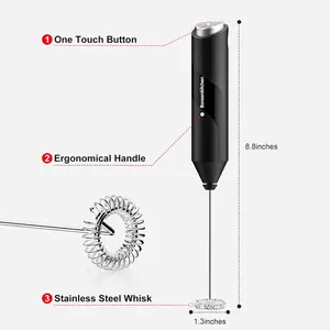 Bonsenkitchen Handheld Milk Frother for Coffee, Matcha Powder, Protein Shakes, and More