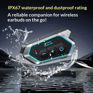 D90 Motorcycle Helmet Bluetooth Headset, Two-Person Cross-Brand Intercom, Multi-Person Grammy Sound, Waterproof, Noise-Canceling for Riding Motorbike