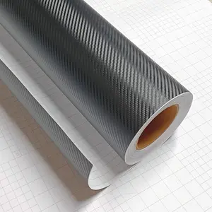 3D Caron ier ilm Twill Weave Vinyl Sheet Roll Wrap (12" X 60", lack)