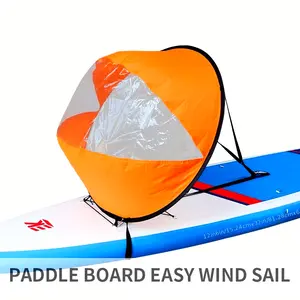 [Wind Powered Kayak Paddle Kit] KOETSU Easy-Install Kayak Wind Paddle Kit - Orange & Black PVC, Fit with Clear Viewing Window for Enhanced Downwind Rowing Experience, Wind Powered Kayaking | Vibrant Orange Sail | Secure Attachment Feature, Kayak Accessori