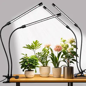 Grow Lights Upgrade 168 LEDs Clip  Lights for Indoor , Full  White+ Red LED  Growing Lamps with Flexible Gooseneck, 3/9/12H Timer, 3 Spectral Modes, 10 Dimmable Levels 2 Pack