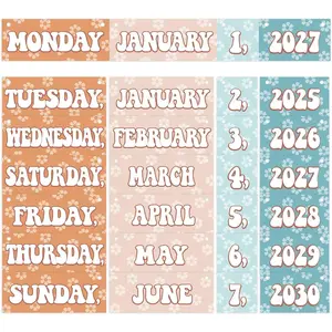Groovy Flip Calendar Set for Classroom Whiteboard Decoration Teacher School Supplies