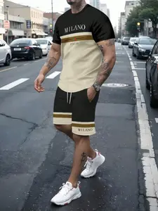 Men's 3D All over Print Short Sleeve and Shorts Set, Casual Fitted for Summer, Stylish Comfortable Clothing