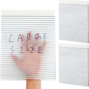 100 Sheets 8.5 x 11 Inch Lined Transparent Sticky Notes,  Clear Self Sticky Notes with Lines, 2 Pads   Translucent Paper, Office