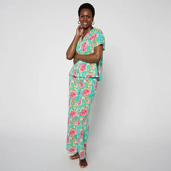 Dreamlounge Opal Nights Button-Down 2-piece Pajama Set