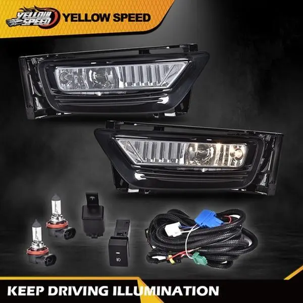 ALLGOOD 2pcs Fog Lights Fit For 13-15 Honda Accord Sedan 4Dr Front Foglight w/Bulbs Kits