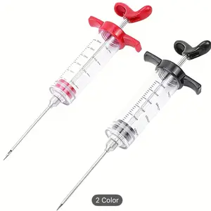 Turkey Meat Injector Syringe with 3 Marinade Injector Needles BBQ Grill Turkey 2 Color Options for Perfectly Seasoned Dishes
