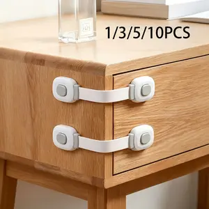 Drawer Locks, Safety Locks, Anti-Jam Multi-Function Drawer Locks, Toilet Drawer Locks, Cabinet Door Locks, Single Rod Button Operation, No Drilling Installation
