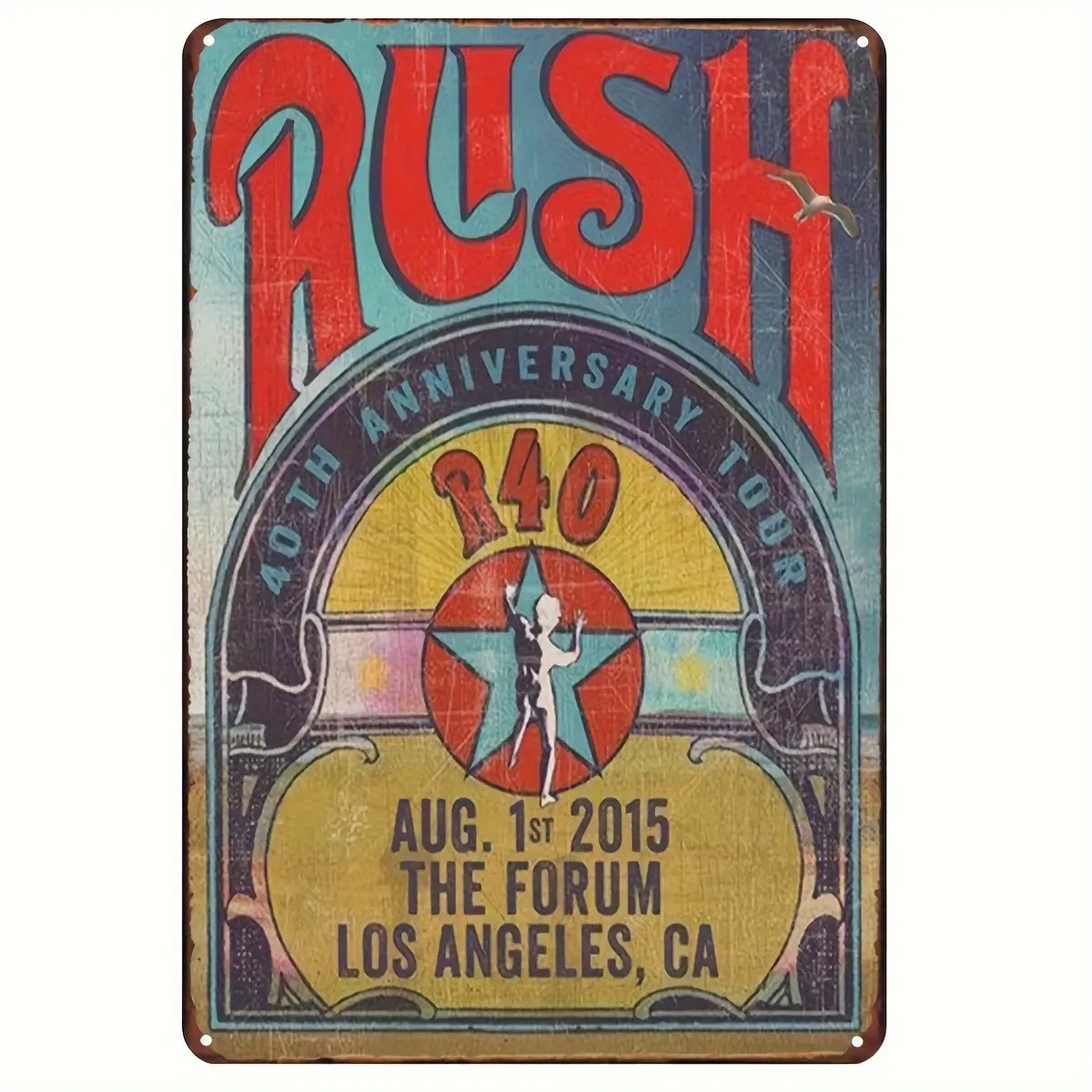 Rush Album Metal Tin Sign - Retro Style Rock Band Poster for Home, Bar, Coffee Shop, Garage, and Office Decor