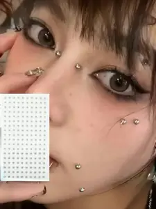 18pcs Waterproof Fake Piercing Kit, Self-Adhesive Lip, Eyebrow, Nose Rings Hoops & Belly Jewelry, Non-Pierced Body Jewelry Set