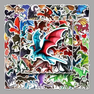 100Pcs Dragons Stickers for Laptops,Cartoon Pterosaur Vinyl Sticker for Kids Teens Adults,Cute Western Dragon House Waterproof Gift Sticker for Water Bottle Skateboard Phone Guitar Decals