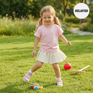 Holafish 3Pack Toddler Girls Cotton Tees, Soft Short Sleeve Crewneck Tops, Casual Everyday Playwear Essentials for Little Kids