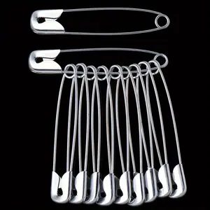 12 safety pins, available in sizes 1-4, for securing clothes, hanging labels, and waist cinching.