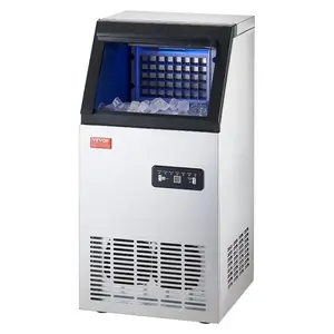 VEVOR 150lbs/24H Commercial Ice Maker, 55 Ice Cubes in 15 Minutes, Freestanding Ice Maker Machine with 33lbs Large Storage Capacity for Bar Office Restaurant, with LED Digital Display Self-Cleaning