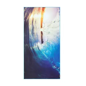 RHB Hawaii Ocean Wave Sunset Beach Towel, Quick-Dry Sand-Free Travel Towel, 63 x 31 in