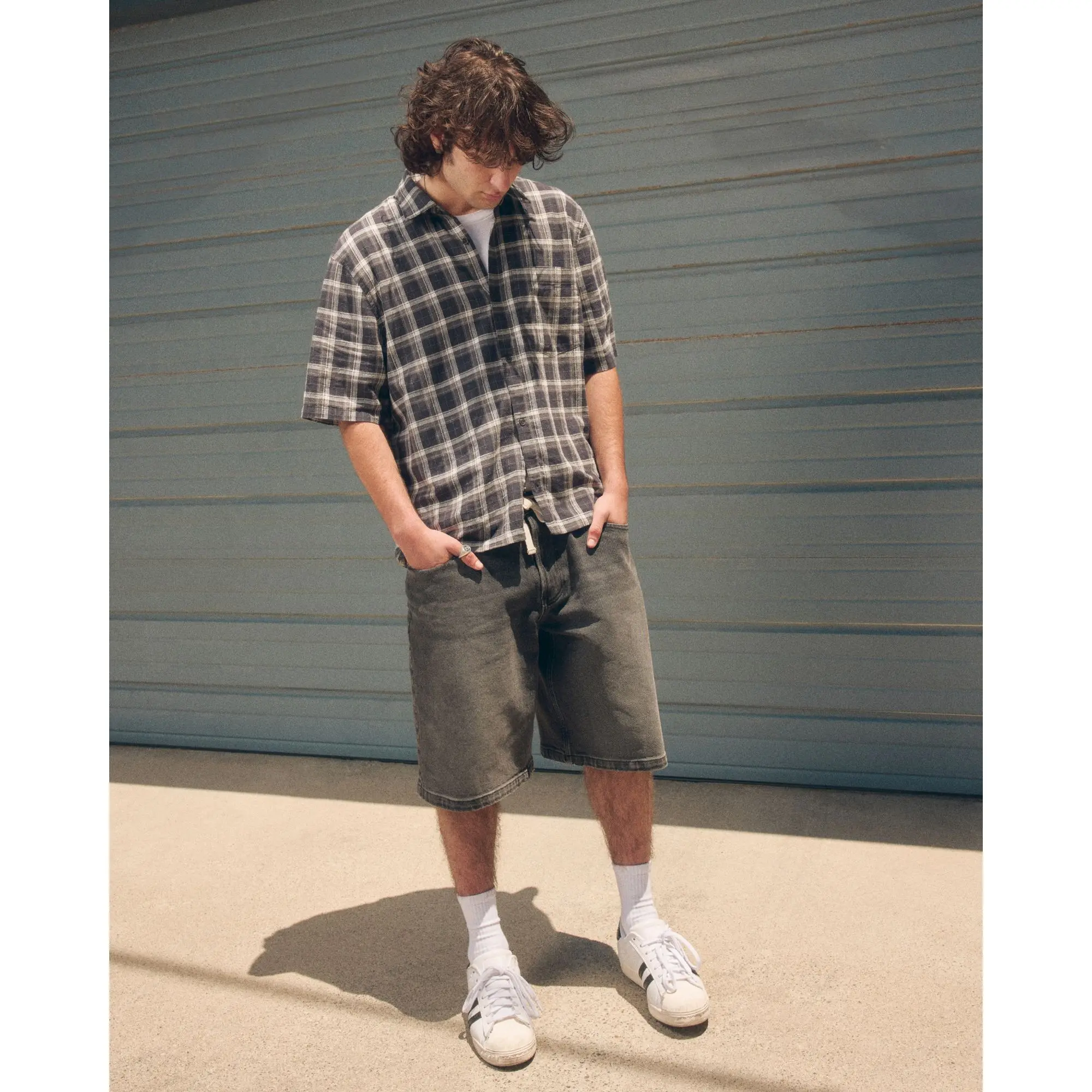 Hollister Low-Rise Drawstring Waist Baggy Jean Shorts
