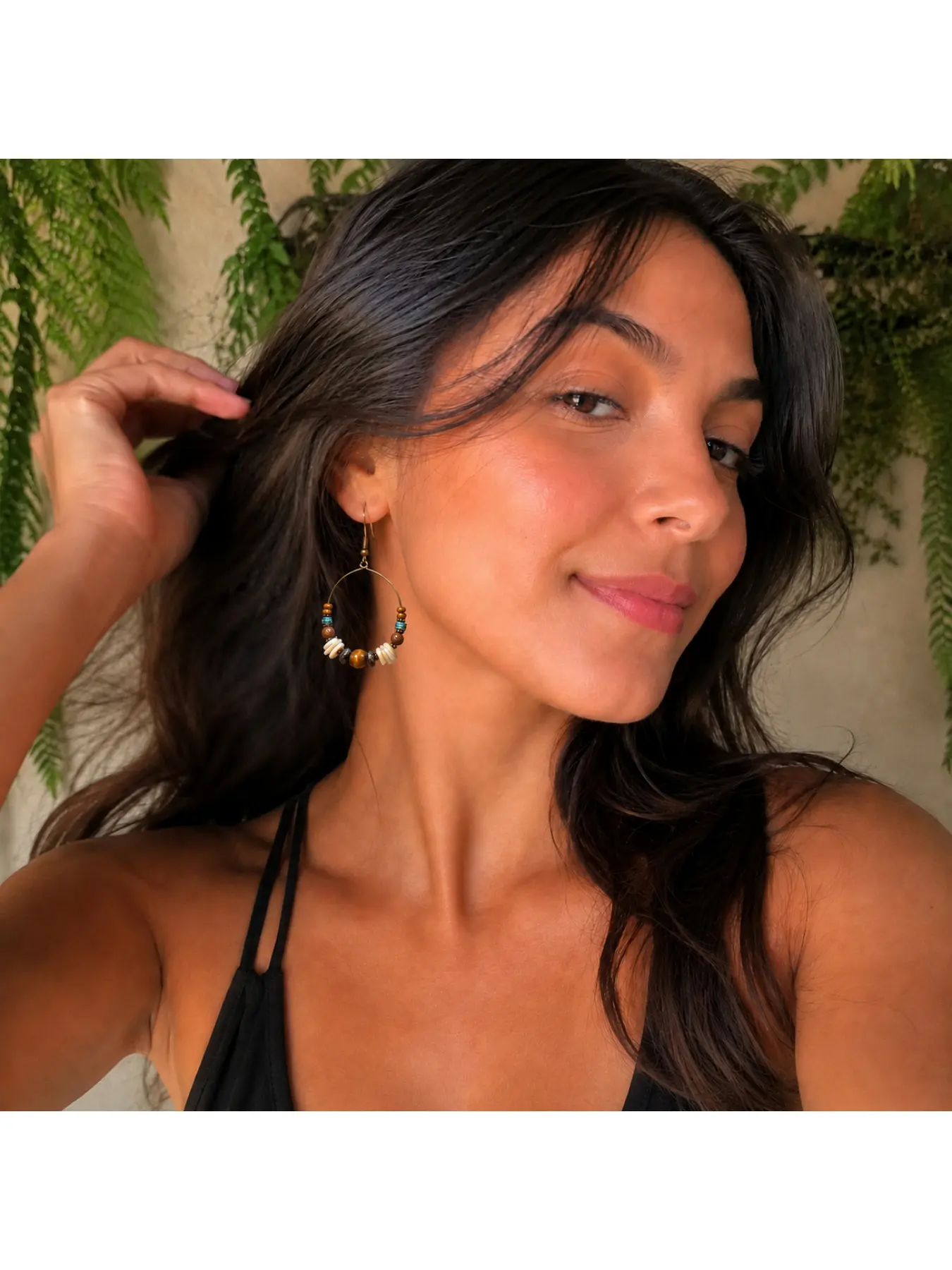Vintage Boho Wooden Bead Hoop Earrings for Women Ethnic Handmade Shell Drop Earrings Retro Tribal Jewelry for Beach Vacation Summer Party Christmas Birthday Gift for Wife Mom Girlfriend Fashion Statement Earrings Inspired by Trending Bestseller Styles