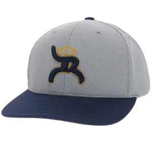 Hooey "Hawk" High-Profile Grey & Navy Snapback Hat 4014T-GY