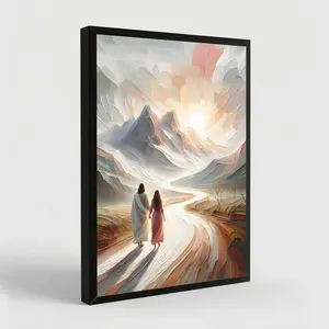 NBHYK Jesus Hugging Woman Wall Art Safe Haven Poster Christian Spiritual Canvas Prints Religious Decor for Home Living Room Bedroom Church 08x12 12x18 16x24 20x30 24x36 inches Framed Unframed Options