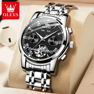 Celebrity endorsement steel band men's watch OLEVS brand flagship genuine high-end business style multi-function luminous waterproof fully automatic mechanical watch 6607