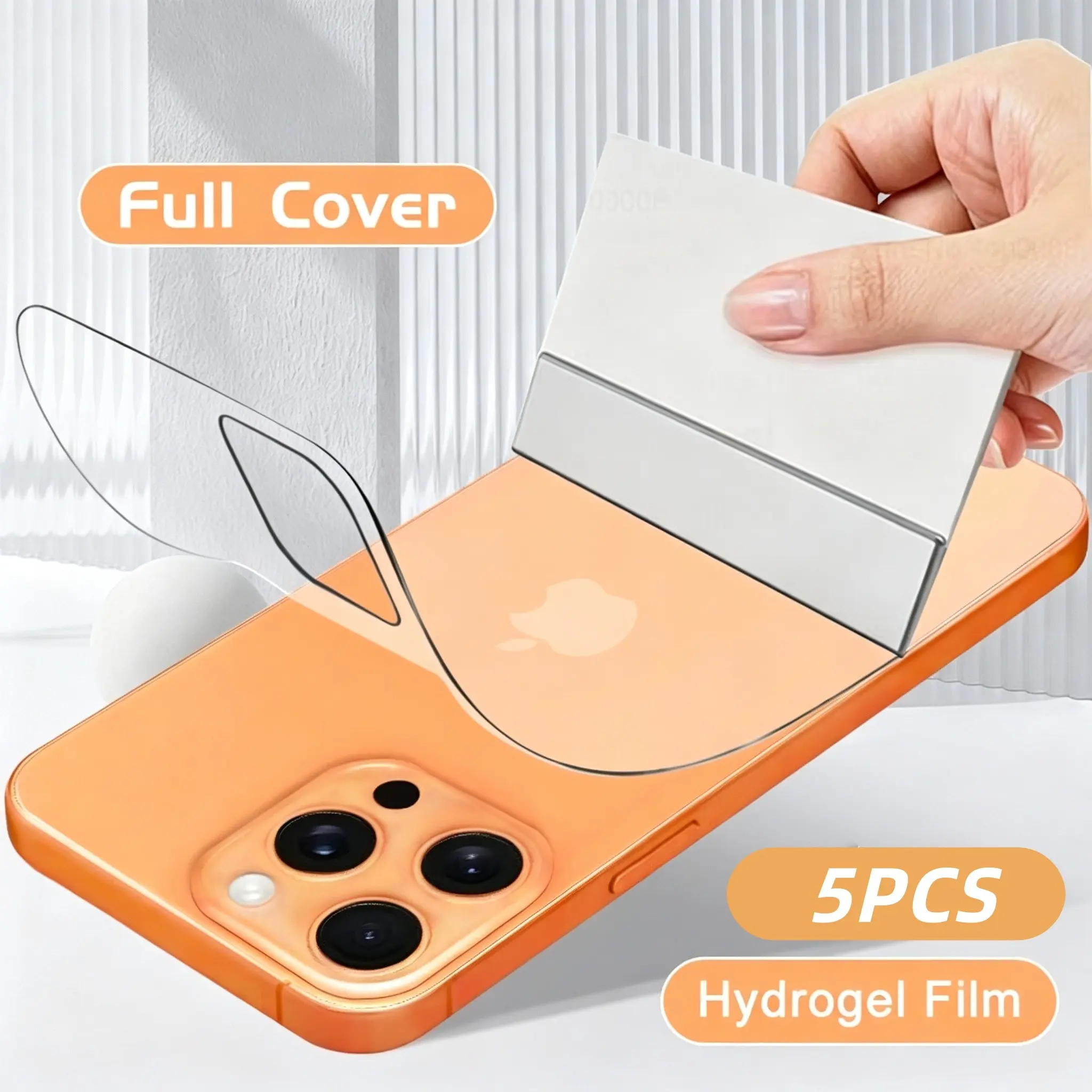 5 Pack Back Hydrogel Film Smartphone Screen Protector For iPhone 17/17 Pro/17 Pro Max/17 Air/16/15/14/Pro/Pro Max/Plus/16E/13/12/Mini/11/XR/X/XS/XS MAX,Full Coverage,Anti-Fingerprint,Anti-Scratch,Bubble-Free,Easy to Install, Cellphone Protection