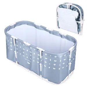 Explorinox Large Foldable Bathtub for Adults, Portable Collapsible Soaking Tub for Shower Stall, Non-Inflatable SPA Tub for Hot Bath, Ice Bath & Home Relaxation, No Installation Required