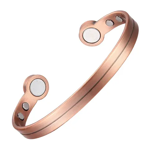 Magnetic Cuff Bangle for Women & Men, Copper Bracelet, Adjustable Copper Bangles, Fashion Jewelry for Party, Daily Clothing Decor, Trendy All-match & Exquisite Jewelry for Birthday Gift, Adjustable Bracelet