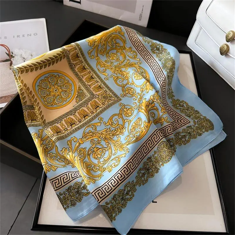 2025 New Women's Luxury Pashmina Silk Square Scarf - 70x70cm Plain Print, Fleece Plush, Scarf Style Unisex Accessory for Neck/Headband, Unisex Wear, Neckwear