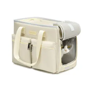 Fashionable Windproof Breathable Pet Bag with Curtain, Single Shoulder Crossbody for Small Medium Pets, Outdoor Travel Bag