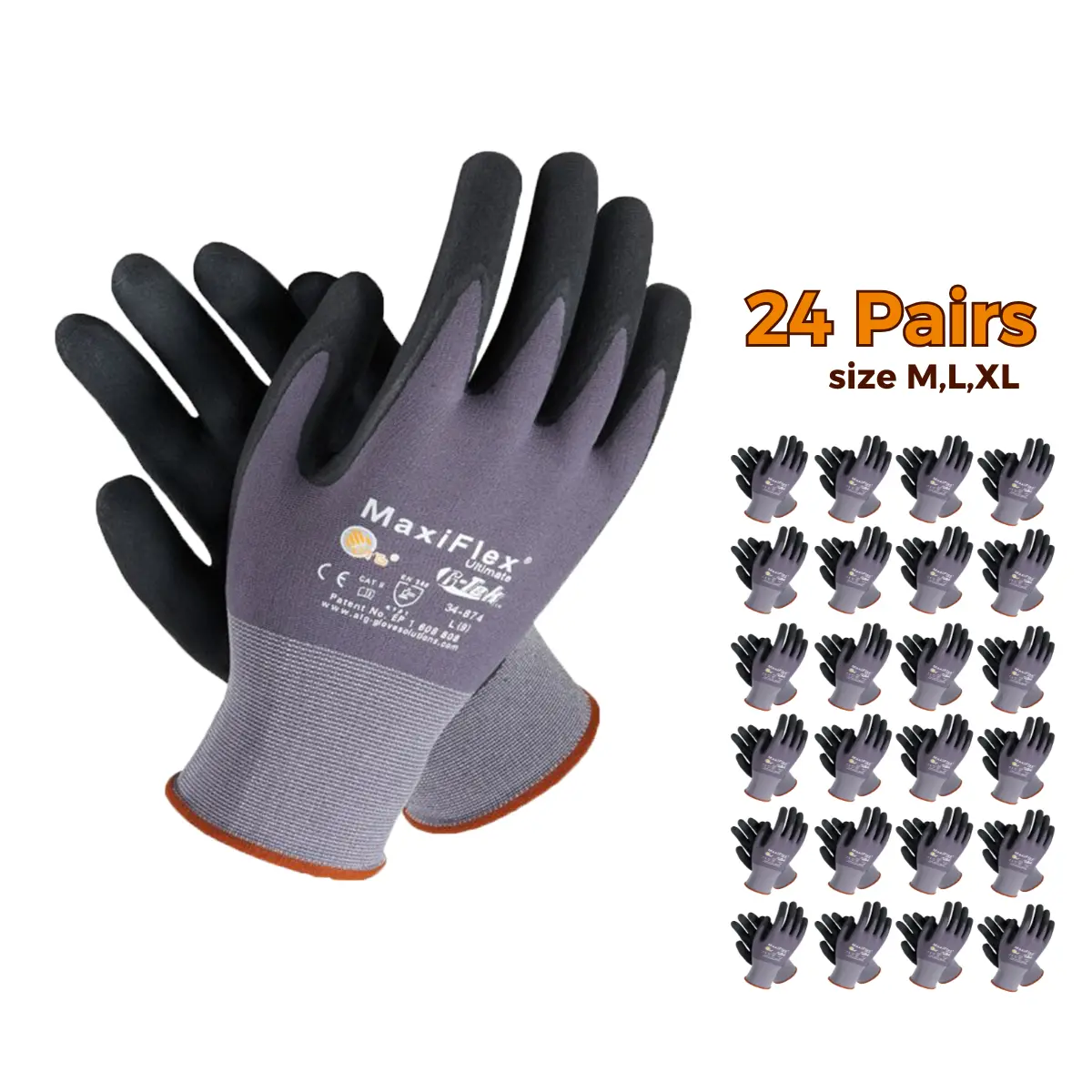 MaxiFlex Breathable Grip Gloves – 12 Pack, Comfortable and Secure Fit for Construction and Maintenance MaxiFlex Breathable Grip Gloves – 12 Pack, Comfortable and Secure Fit for Construction and Maintenance